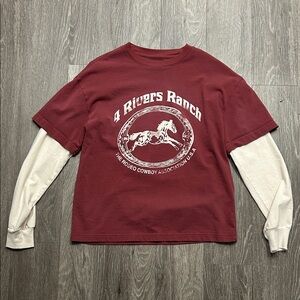 4 Rivers Ranch Maroon Long Sleeve Shirt